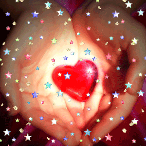 Gif animé coeur rouge brillant